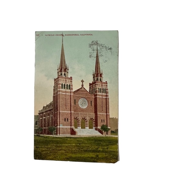 Vtg 1910 Postcard St Francis Catholic Church Bakersfield California CA Divided - Picture 1 of 3